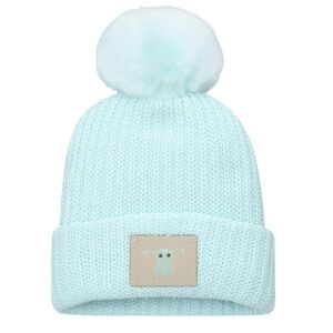 Love Your Melon Star Wars Grogu Cuffed Knit Hat with Pom in Mint